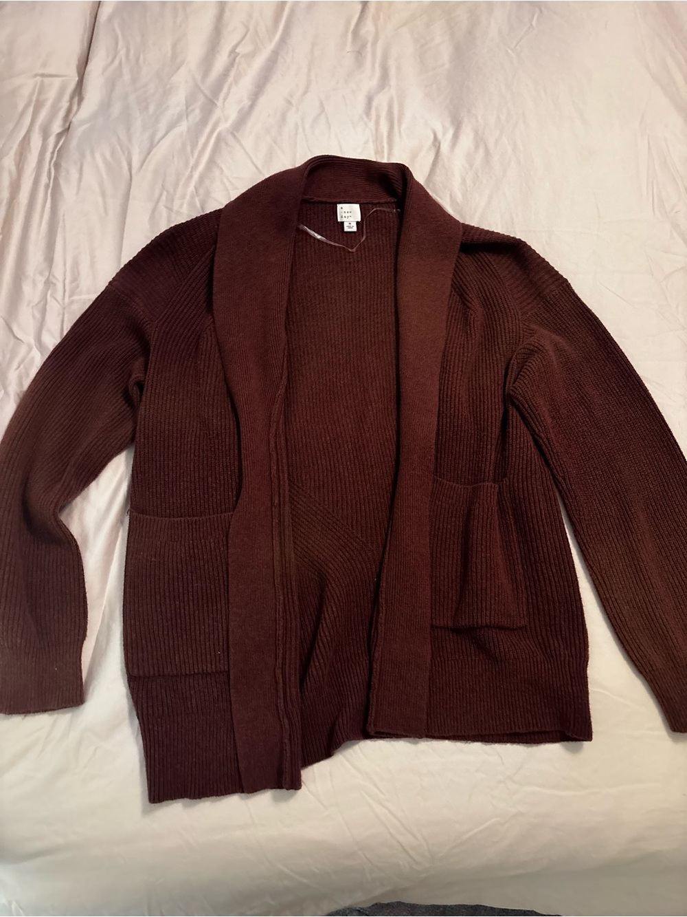 a new day Shawl Collar Open-Front Cardigan - Dark Brown